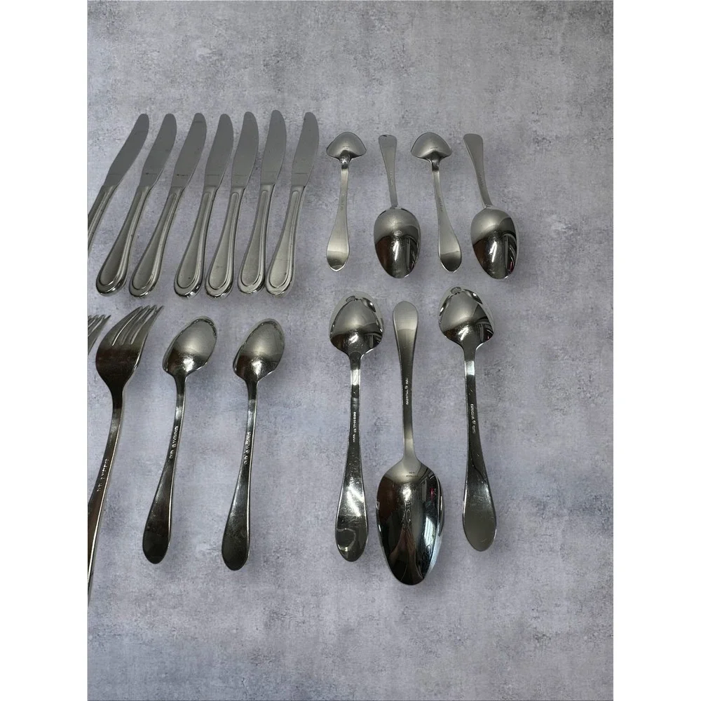 Oneida Flatware Set 23pc Silver Satin Sand Dune 18/10 Stainless